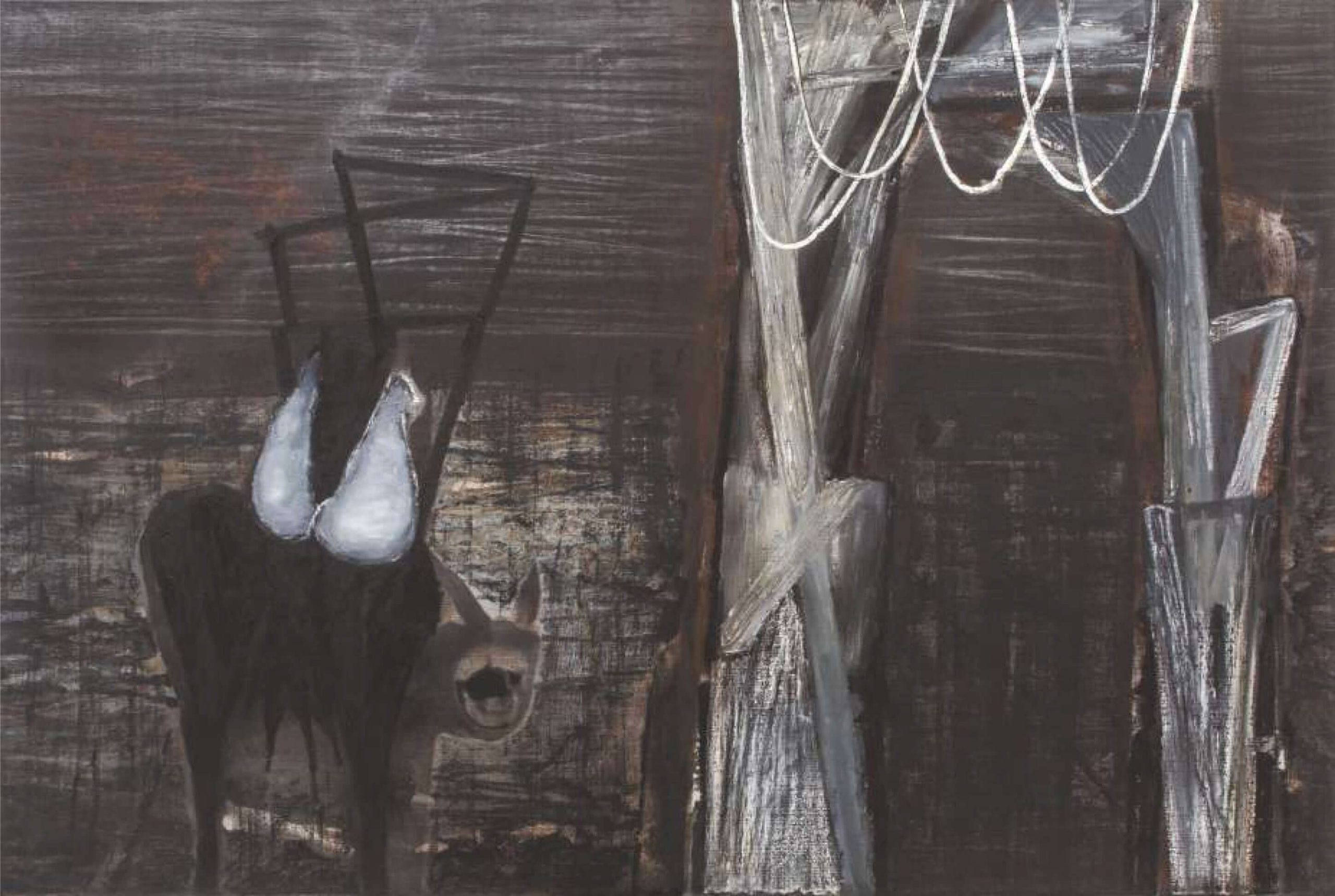 THE PORTAL ACRYLIC CHARCOAL OIL ON LINEN 48x 72 IN 2013