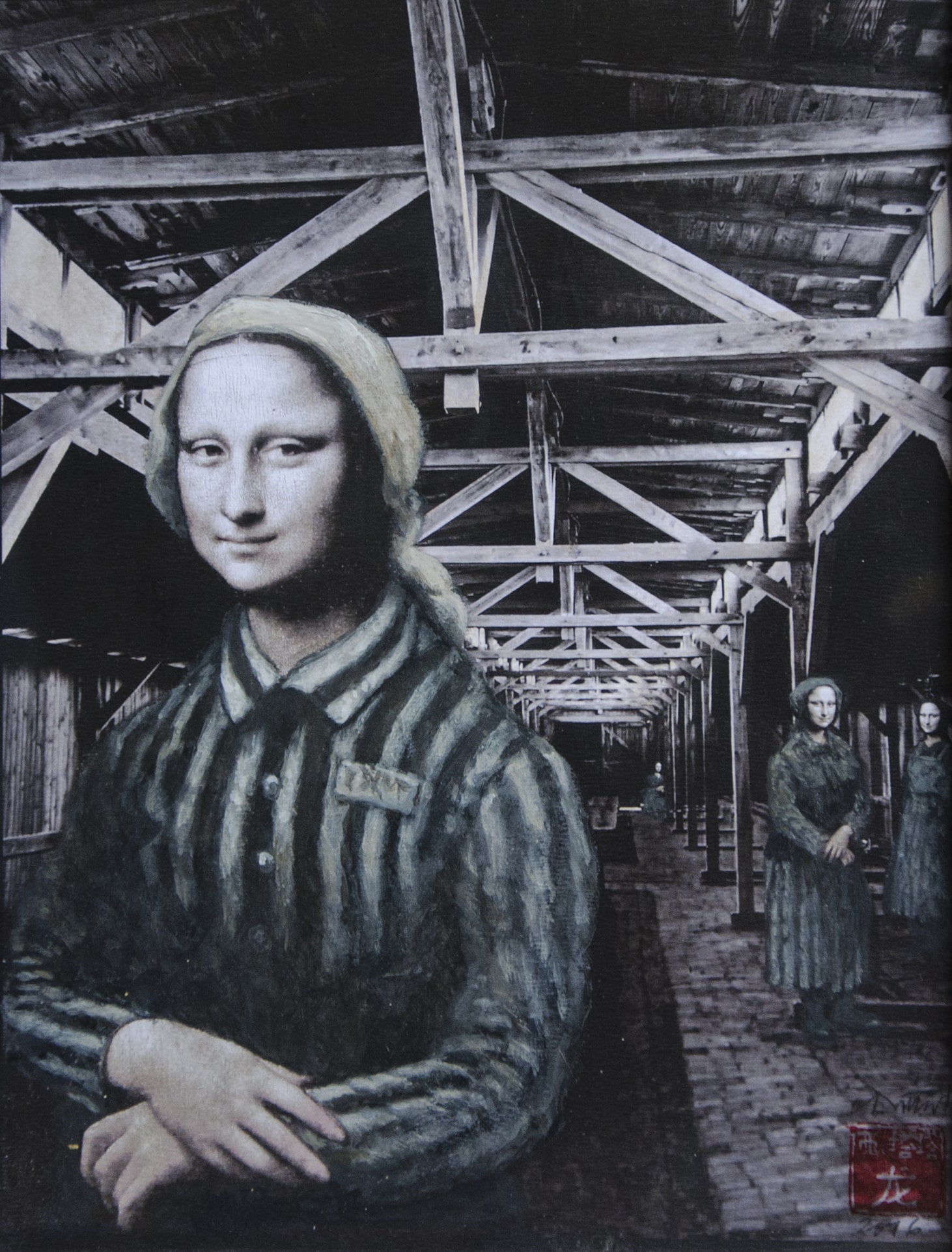 CHHATRAPATI DUTTA, MONALISA IN AUSCHWITZ, QUOTED IMAGES, CG PRINT ON ARCHIVAL PAPER, WATER COLOUR 12X9 IN