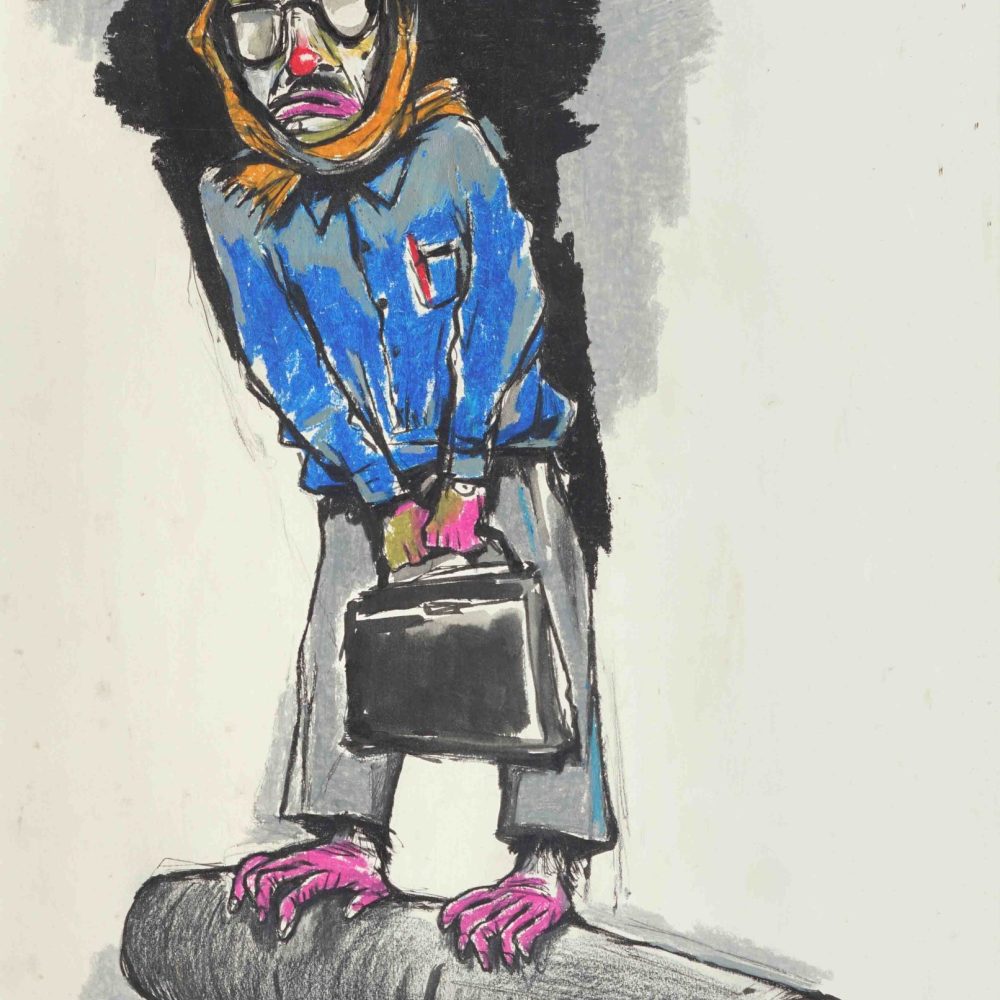 ONLOOKER PASTEL AND GRAPHITE ON PAPER 16 IN X 24.5 IN 2010