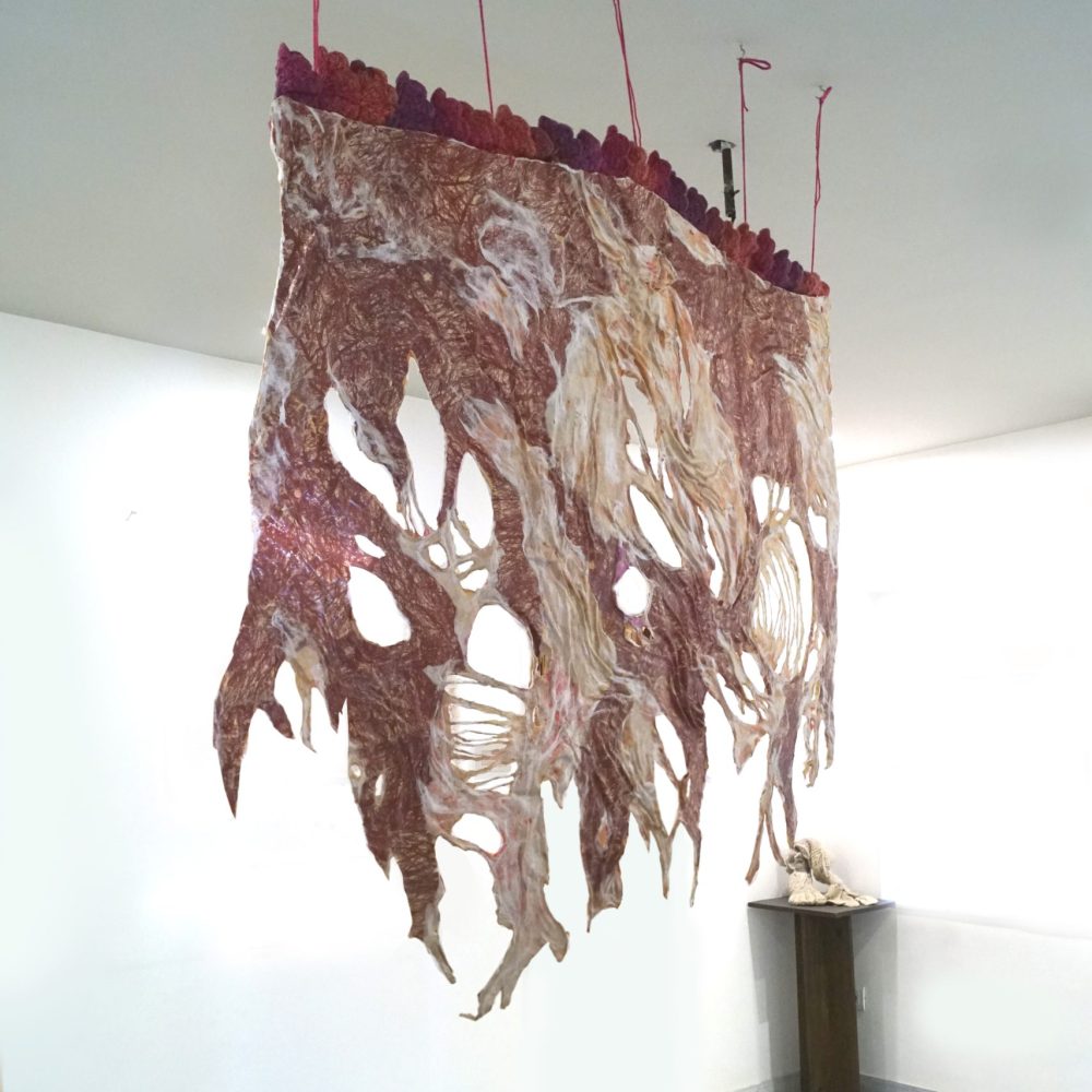 PIYALI SADHUKHAN SITE SPECIFIC INSTALLATION VIEW II NEPALESE HANDMADE PAPER AND CLOTH